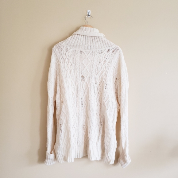 Free People Distressed Cowl Neck Sweater - Picture 2 of 8
